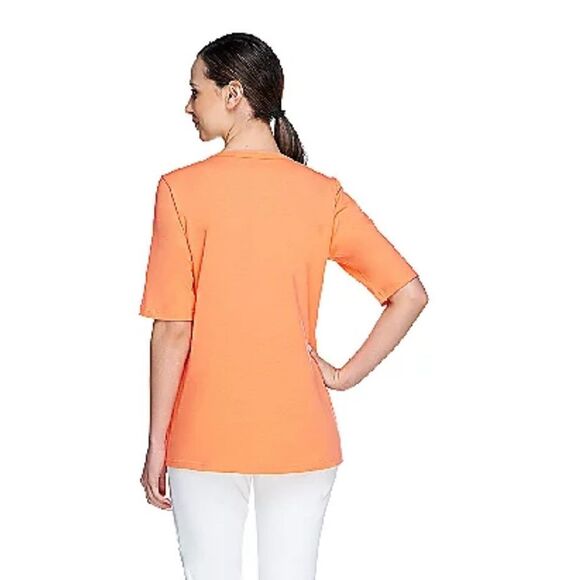 Denim & Co Womens 3X Button Front Knit Cardigan Light Rose Striped Duet‎ NWT - Picture 3 of 4